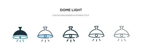 Kuppellicht-Symbol in verschiedenen Stilvektorgrafiken. Zwei Doppelfächer — Stockvektor