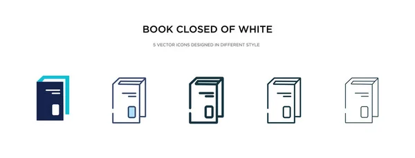 Libro cerrado de icono de la cubierta blanca en el estilo diferente vector illust — Vector de stock