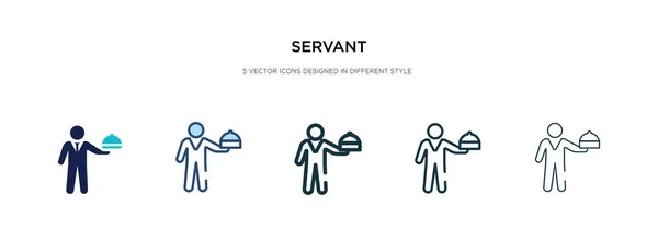 Icône de serviteur dans l'illustration vectorielle de style différent. deux couleurs — Image vectorielle