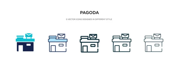 Pagoda icon in different style vector illustration. two colored — Stockový vektor
