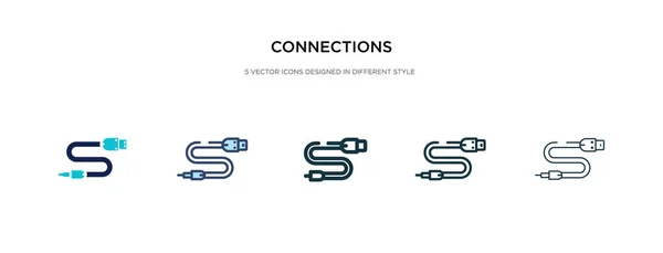 Verbindungen Symbol in verschiedenen Stil Vektor Illustration. zwei Spalten — Stockvektor