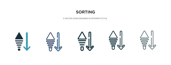 Icono de clasificación en la ilustración de vectores de diferentes estilos. dos colores — Vector de stock