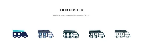 Icono de póster de película en la ilustración de vectores de estilo diferente. dos col — Vector de stock
