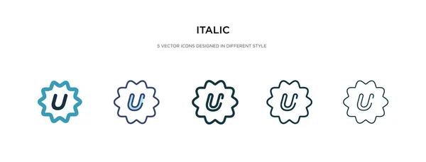 Ícono itálico en la ilustración de vectores de estilo diferente. dos colores — Vector de stock