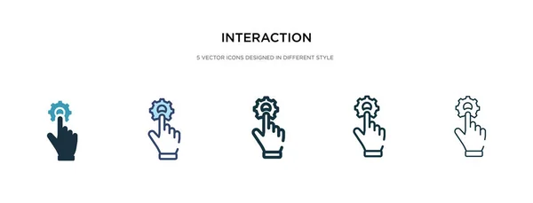 Icono de interacción en la ilustración de vectores de estilo diferente. dos col — Vector de stock