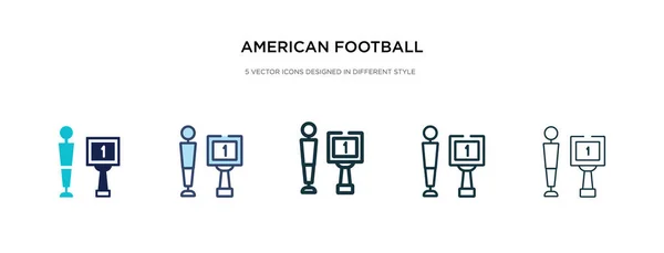 Ícone de futebol americano em diferentes estilos de ilustração vetorial. t — Vetor de Stock