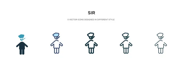 Señor icono en la ilustración de vectores de estilo diferente. dos colores y — Vector de stock