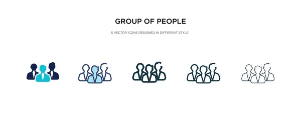 Grupo de personas icono en la ilustración de vectores de estilo diferente. Dos. — Vector de stock