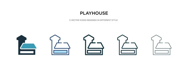 Spielhaus-Symbol in verschiedenen Stilvektorillustrationen. zweifarbig — Stockvektor