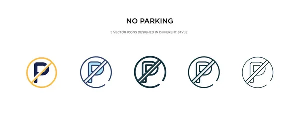 Sin icono de estacionamiento en la ilustración de vectores de estilo diferente. dos colo — Vector de stock