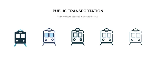 public transportation icon in different style vector illustratio