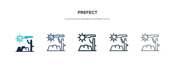 Icono prefecto en la ilustración de vectores de estilo diferente. dos colores — Vector de stock
