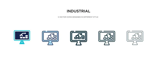 Industrieel icoon in verschillende stijl vector illustratie. twee colo — Stockvector