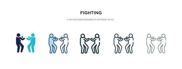 Icono de lucha en la ilustración de vectores de estilo diferente. dos colores — Vector de stock