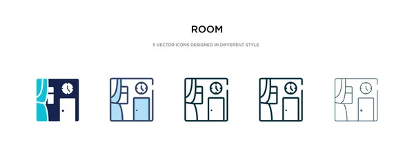 Icono de la habitación en la ilustración de vectores de estilo diferente. dos de color un — Vector de stock