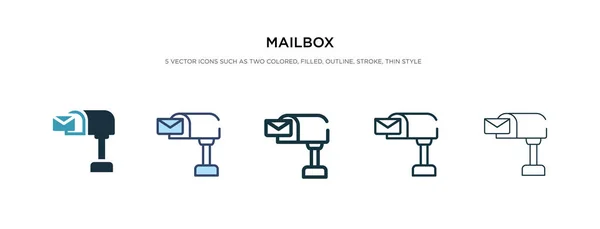 Farklı biçim vektör illüstrasyonunda posta kutusu simgesi. iki renkli — Stok Vektör