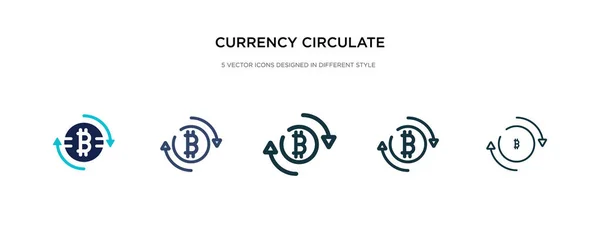 Moneda circular icono en la ilustración de vectores de estilo diferente . — Vector de stock