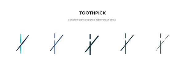 Icono del palillo de dientes en la ilustración de vectores de estilo diferente. dos colores — Vector de stock