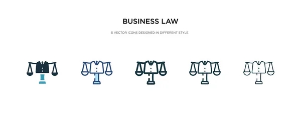 Icono de derecho de los negocios en la ilustración de vectores de estilo diferente. dos co — Vector de stock