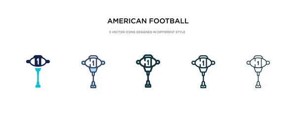 Amerikan futbol sembolü simgesi farklı stil vektörü illüstrati — Stok Vektör