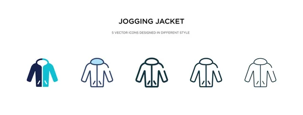 Jogging jacket icon in different style vector illustration. Dos. — Vector de stock