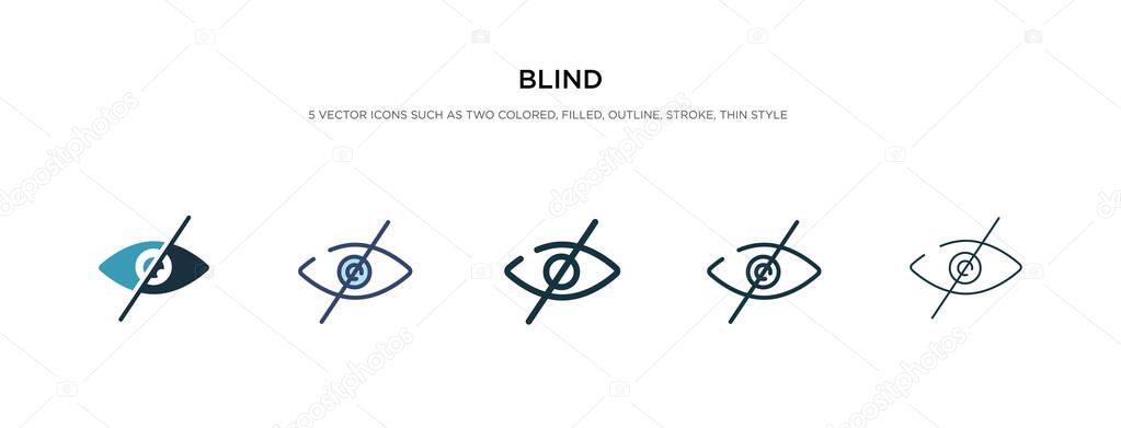 blind icon in different style vector illustration. two colored a