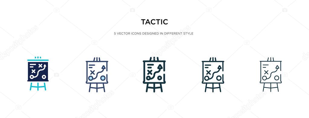 tactic icon in different style vector illustration. two colored 