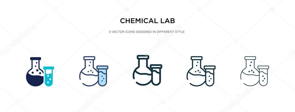 chemical lab icon in different style vector illustration. two co