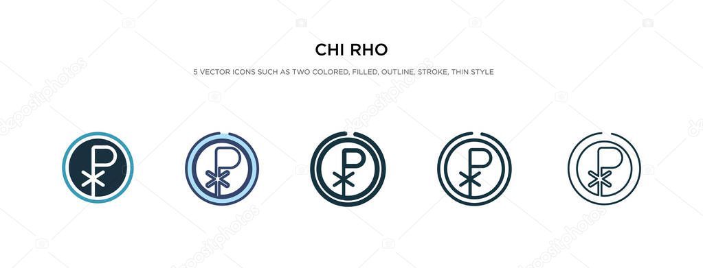 chi rho icon in different style vector illustration. two colored