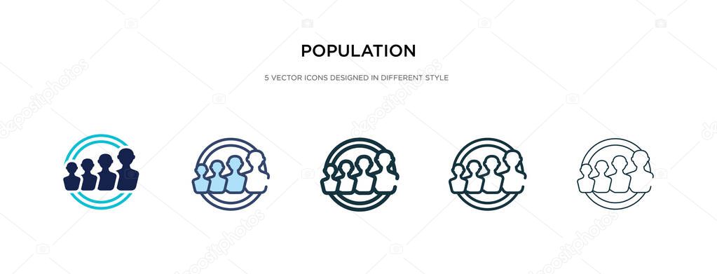 population icon in different style vector illustration. two colo