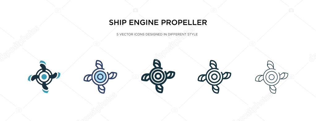 ship engine propeller icon in different style vector illustratio