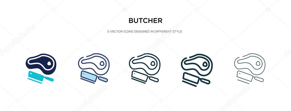 butcher icon in different style vector illustration. two colored