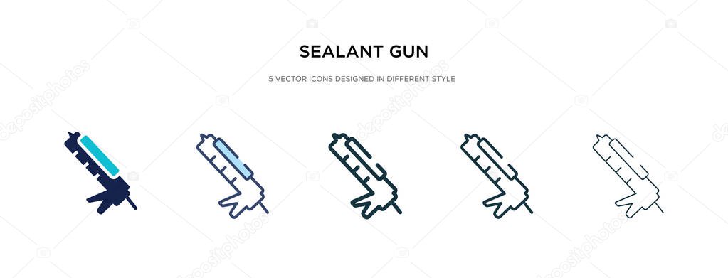sealant gun icon in different style vector illustration. two col