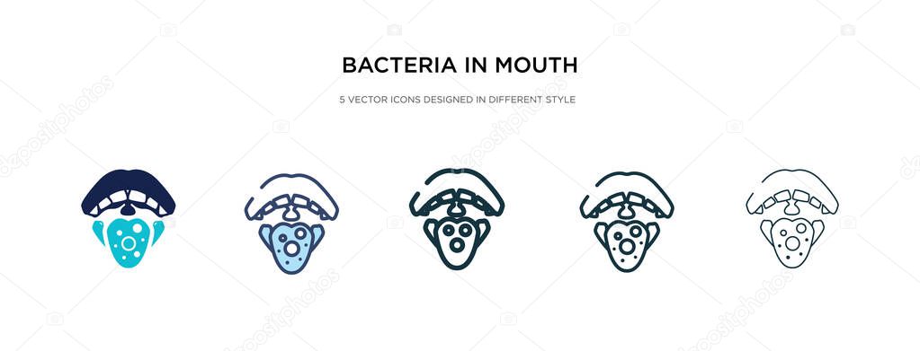 bacteria in mouth icon in different style vector illustration. t