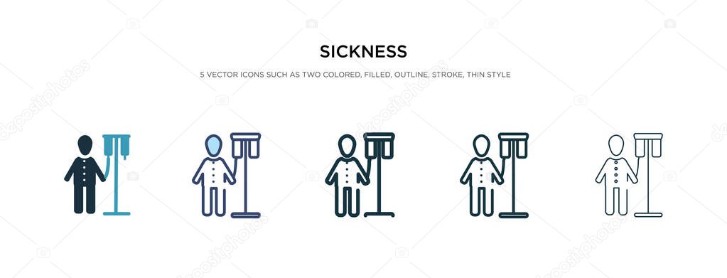 sickness icon in different style vector illustration. two colore