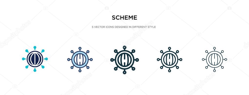 scheme icon in different style vector illustration. two colored 
