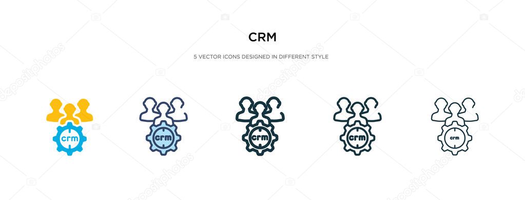 crm icon in different style vector illustration. two colored and