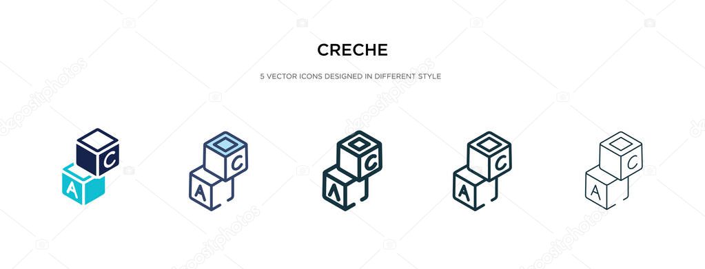 creche icon in different style vector illustration. two colored 
