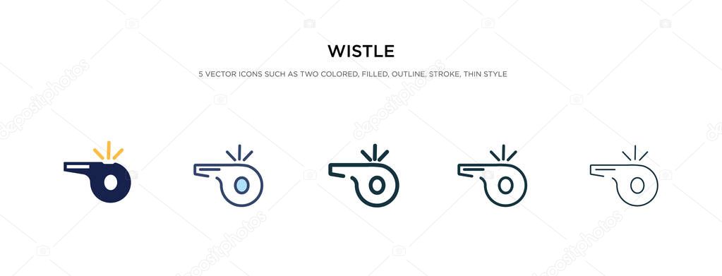 wistle icon in different style vector illustration. two colored 