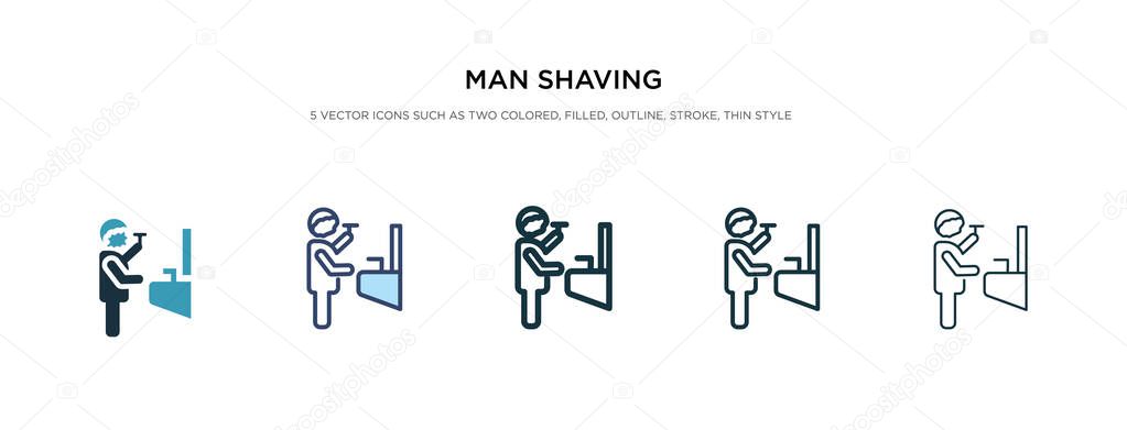 man shaving icon in different style vector illustration. two col