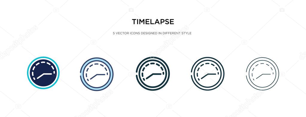timelapse icon in different style vector illustration. two color