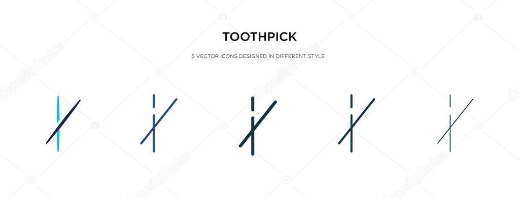 Toothpick icon in different style vector illustration. two colored and black toothpick vector icons designed in filled, outline, line and stroke style can be used for web, mobile, ui