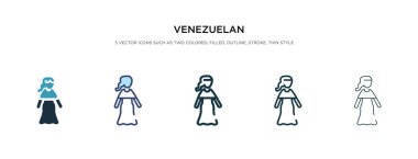 Venezuela ikonu farklı stil vektör illüstrasyonunda. iki colo