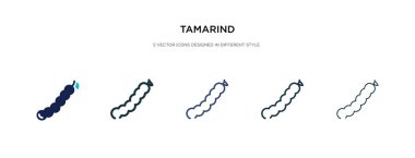 Farklı stil vektör illüstrasyonunda tamarind simgesi. iki renk