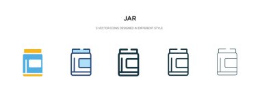 Farklı biçim vektör illüstrasyonunda kavanoz simgesi. iki renkli ve