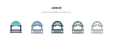 Farklı biçim vektör illüstrasyonunda arbor simgesi. iki renkli a