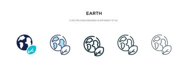 Farklı stil vektör illüstrasyonunda toprak simgesi. iki renkli a