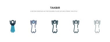 Farklı stil vektör illüstrasyonunda takbir simgesi. iki renkli 