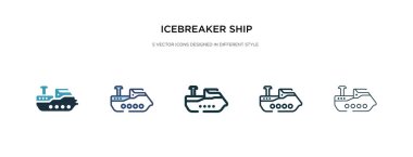 icebreaker ship icon in different style vector illustration. two clipart