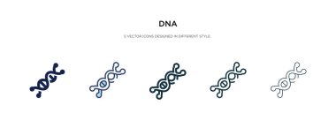 Farklı stil vektör illüstrasyonunda DNA simgesi. iki renkli ve